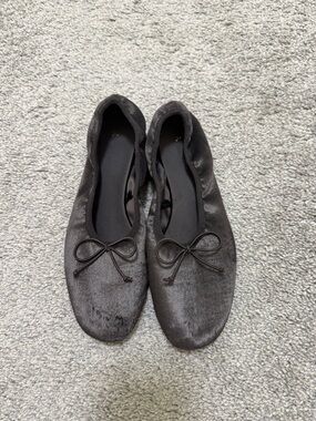 zara brown suede ballet flats - size 7.5W